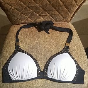 Victoria Secret Gold Studs Halter Swim Bikini Top